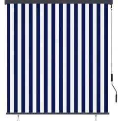 Ulkorullaverho 140x250 cm sininen ja valkoinen
