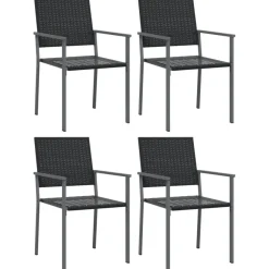 Ulkoruokailuryhmä, teräs ja polyrottinki, eri kokovaihtoehtoja