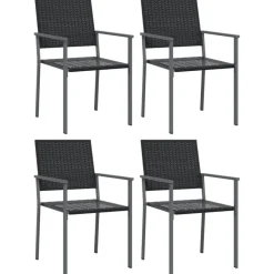 Ulkoruokailuryhmä, teräs ja polyrottinki, eri kokovaihtoehtoja