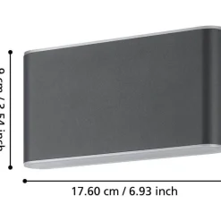 Ulkoseinävalaisin Eglo Grutti LED CCT antrasiitti eri kokoja