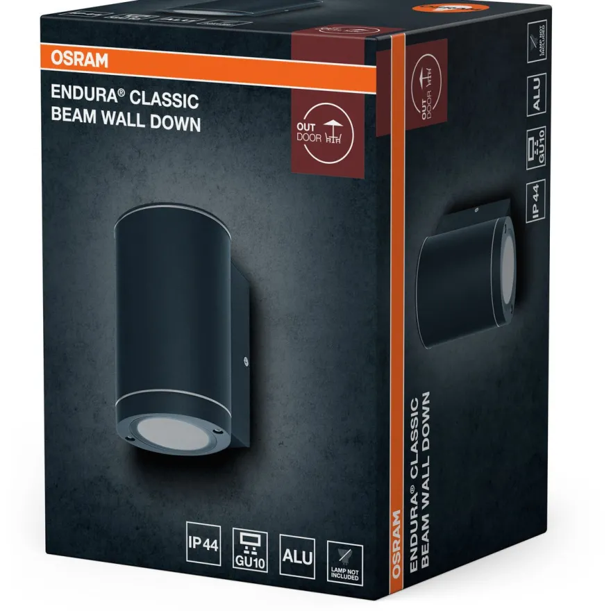 Ulkoseinävalaisin Osram Endura Classic Beam alas GU10 tummanharmaa