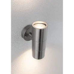 Ulkoseinävalaisin Paulmann Flame, IP44, 6cm, rst