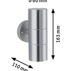 Ulkoseinävalaisin Paulmann Flame, IP44, 6cm, rst