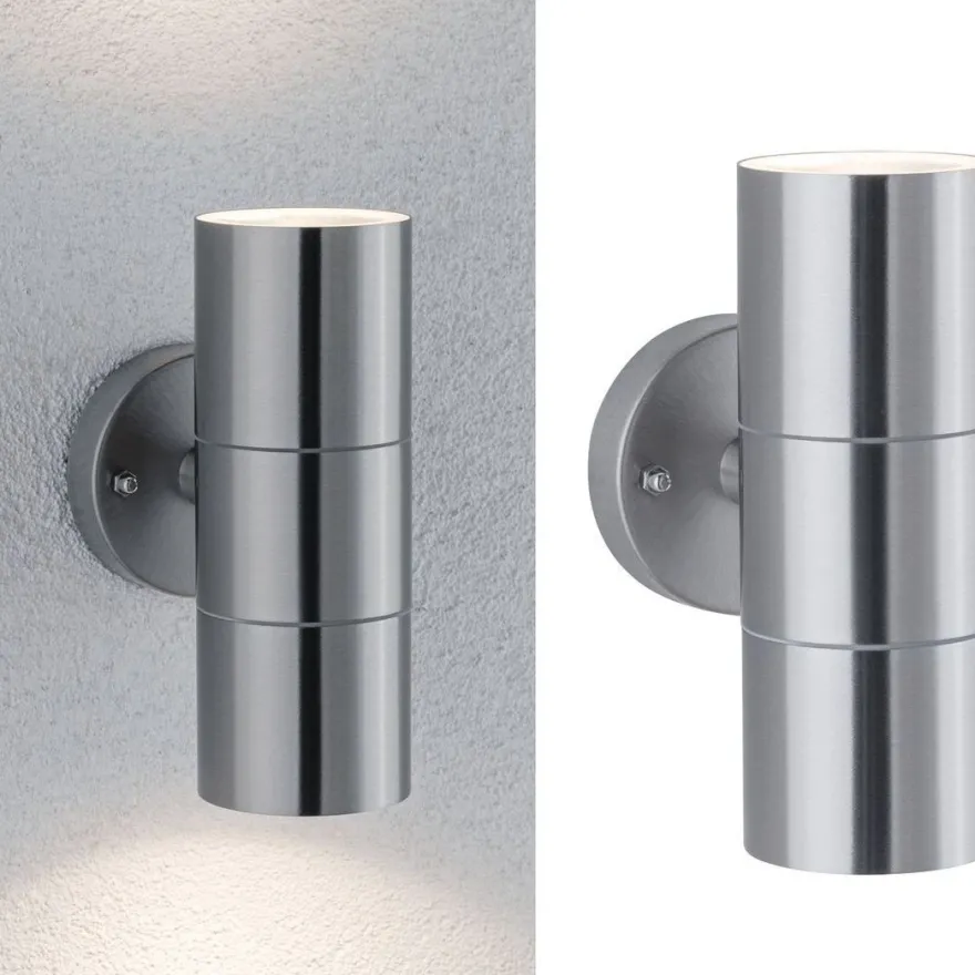 Ulkoseinävalaisin Paulmann Flame, IP44, 6cm, rst