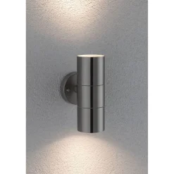 Ulkoseinävalaisin Paulmann Flame, IP44, 6cm, rst