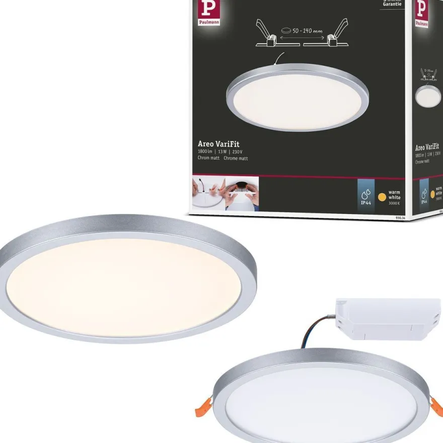 Upotettava LED-paneeli Paulmann VariFit Areo, IP44, Ø17.5cm, 13W, eri vaihtoehtoja