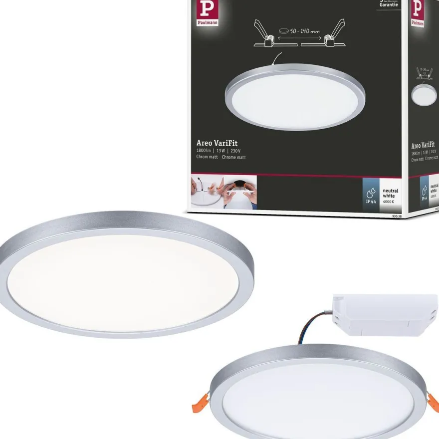 Upotettava LED-paneeli Paulmann VariFit Areo, IP44, Ø17.5cm, 13W, eri vaihtoehtoja