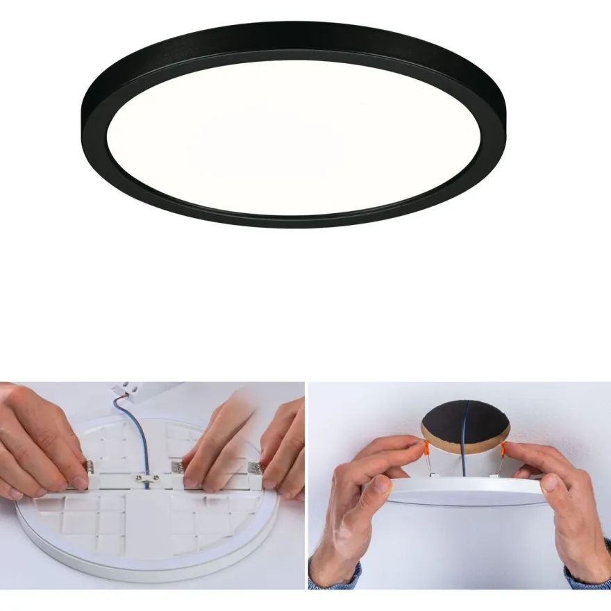 Upotettava LED-paneeli Paulmann VariFit Areo, IP44, Ø175mm, 13W, 4000K, musta