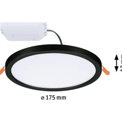 Upotettava LED-paneeli Paulmann VariFit Areo, IP44, Ø175mm, 13W, 4000K, musta