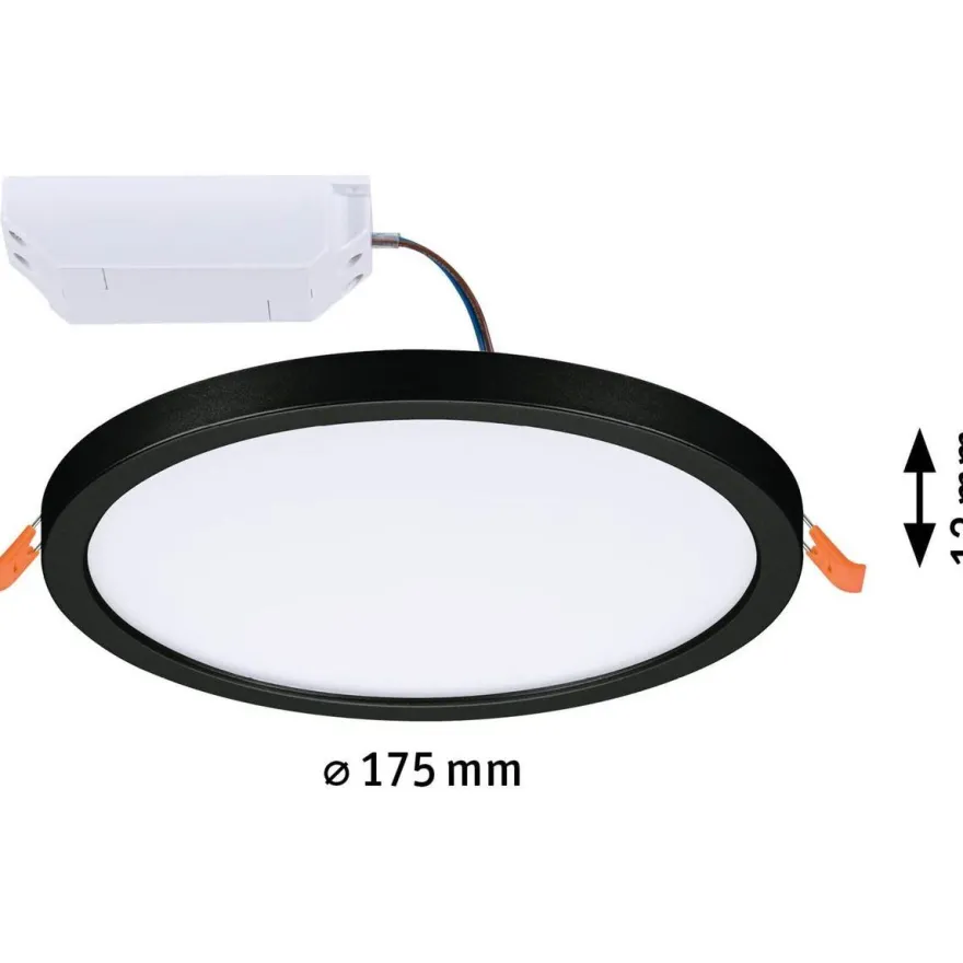 Upotettava LED-paneeli Paulmann VariFit Areo, IP44, Ø175mm, 13W, 4000K, musta