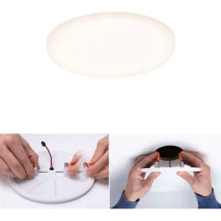 Upotettava LED-paneeli Paulmann Veluna, IP44, Ø12.5cm, 8.5W, 3000K, satiini