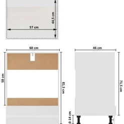 Uunikaappi valkoinen 60x46x81,5 cm lastulevy