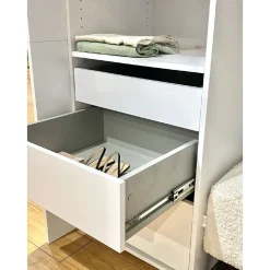 Vaatekaapin vetolaatikko FlexiSlide 14, 60x20cm, valkoinen