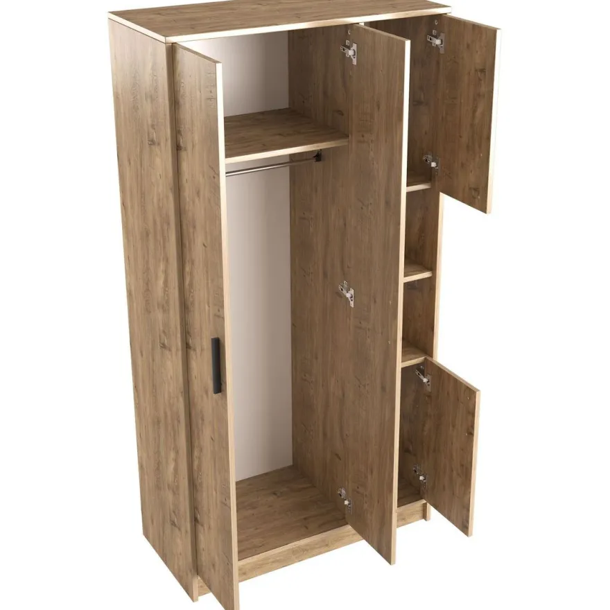 Vaatekaappi Linento Furniture Cupra, 90x177cm, ruskea