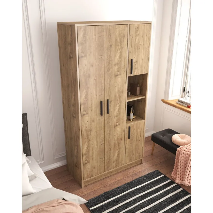 Vaatekaappi Linento Furniture Cupra, 90x177cm, ruskea
