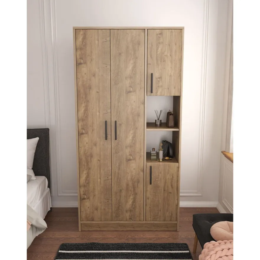 Vaatekaappi Linento Furniture Cupra, 90x177cm, ruskea