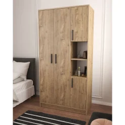 Vaatekaappi Linento Furniture Cupra, 90x177cm, ruskea