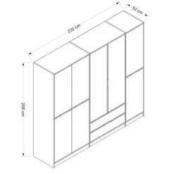 Vaatekaappi Linento Furniture Elina 232cm