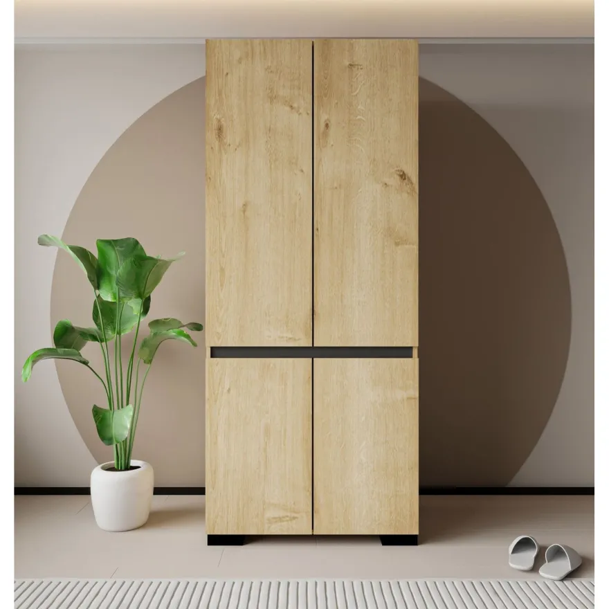 Vaatekaappi Linento Furniture Floransa 90, 90x210cm, vaalean ruskea/antrasiitti