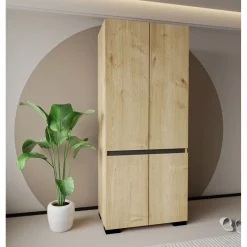 Vaatekaappi Linento Furniture Floransa 90, 90x210cm, vaalean ruskea/antrasiitti