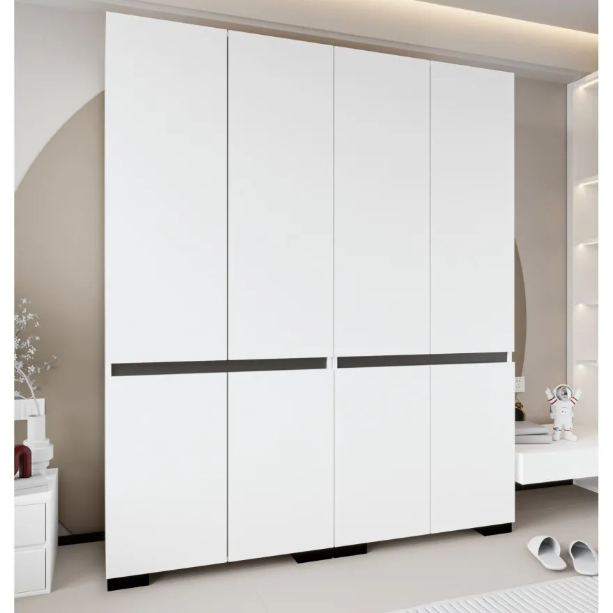 Vaatekaappi Linento Furniture Floransa 180, 180x210cm, valkoinen/antrasiitti