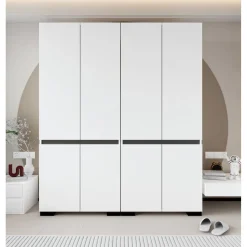 Vaatekaappi Linento Furniture Floransa 180, 180x210cm, valkoinen/antrasiitti