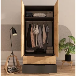 Vaatekaappi Linento Furniture Flora 90, 90x183cm