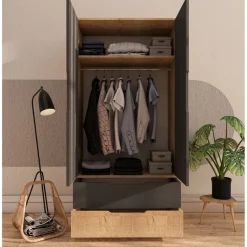 Vaatekaappi Linento Furniture Flora 90, 90x183cm