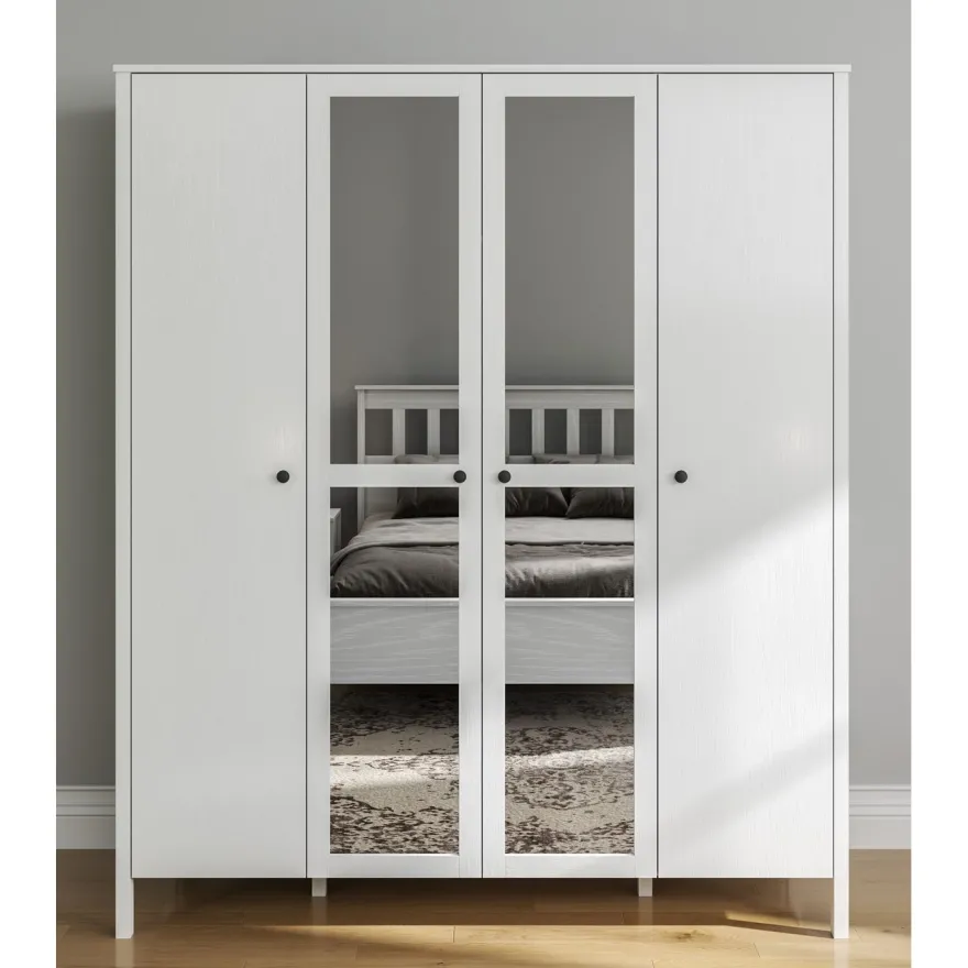 Vaatekaappi Linento Furniture FRN-20018, 180.8x215cm, valkoinen