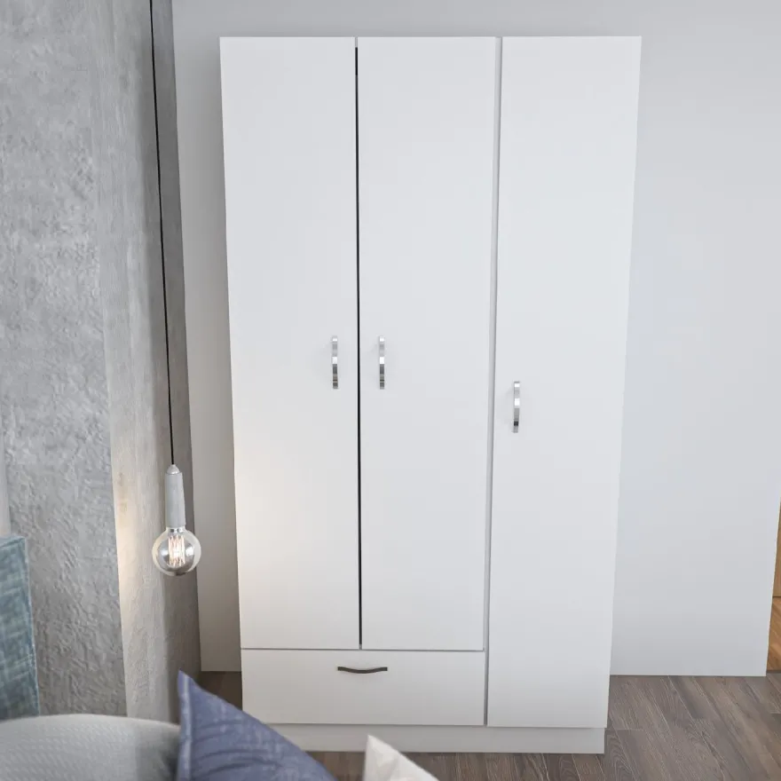 Vaatekaappi Linento Furniture Gabi, 90cm, valkoinen