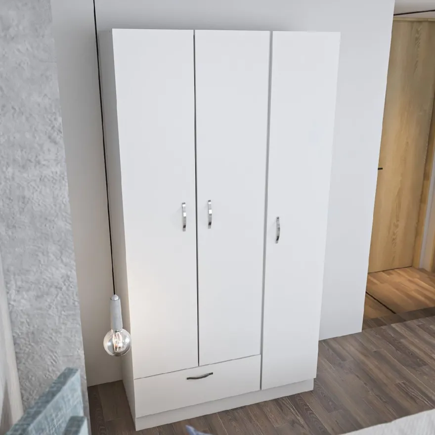 Vaatekaappi Linento Furniture Gabi, 90cm, valkoinen
