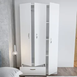 Vaatekaappi Linento Furniture Gabi, 90cm, valkoinen