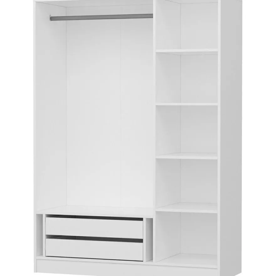 Vaatekaappi Linento Furniture Kale 135cm valkoinen