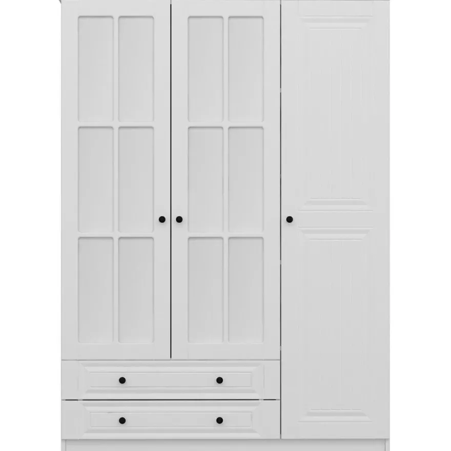 Vaatekaappi Linento Furniture Kale 135cm valkoinen