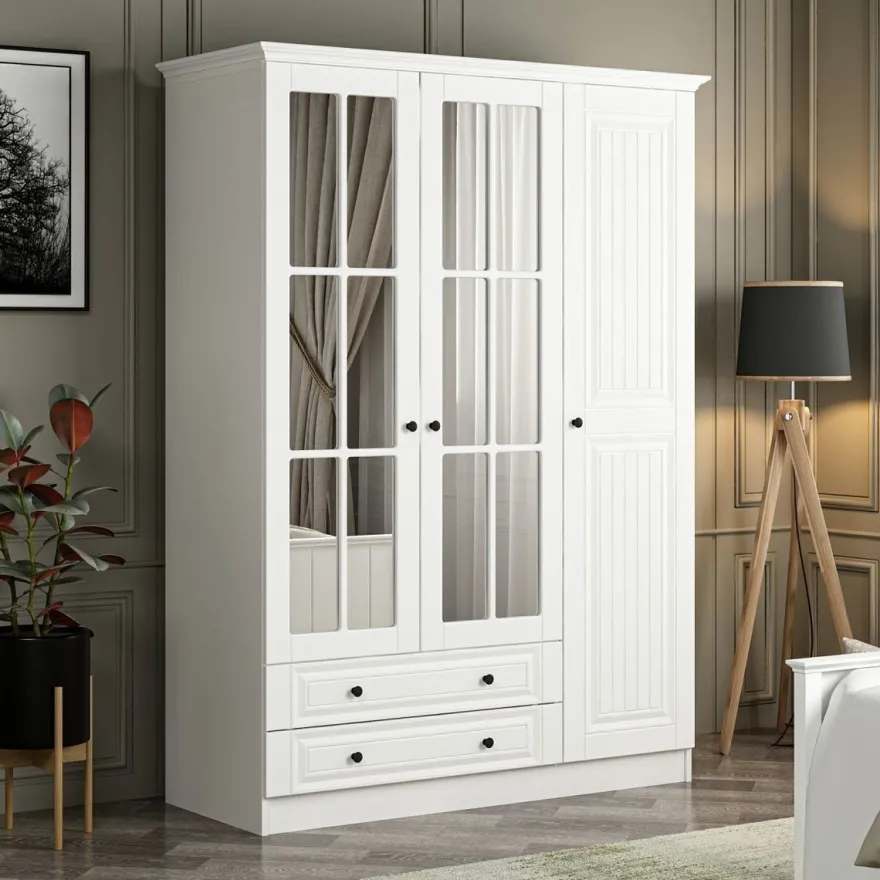 Vaatekaappi Linento Furniture Kale 135cm valkoinen