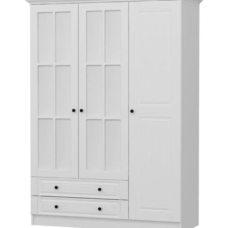 Vaatekaappi Linento Furniture Kale 135cm valkoinen