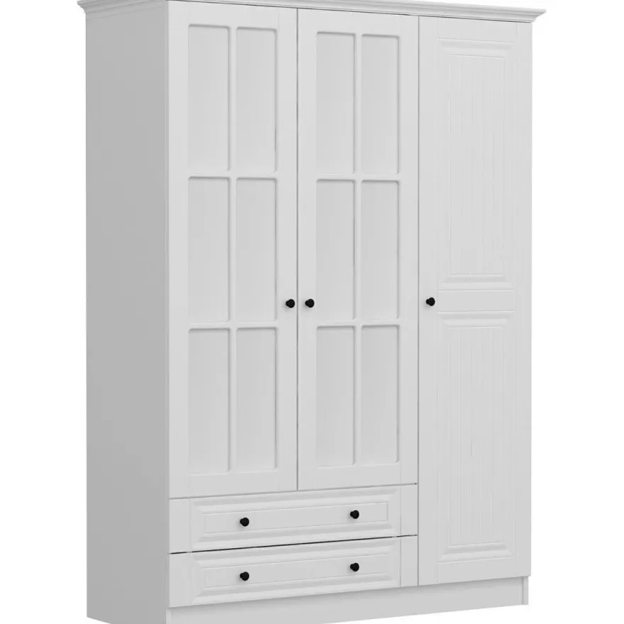 Vaatekaappi Linento Furniture Kale 135cm valkoinen