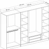 Vaatekaappi Linento Furniture Kale Mebran 8393 190x270cm valkoinen