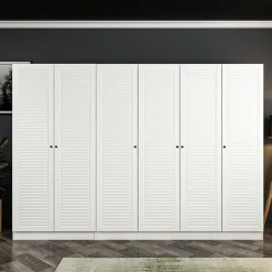 Vaatekaappi Linento Furniture Kale Mebran 8393 190x270cm valkoinen