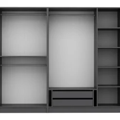 Vaatekaappi Linento Furniture Kale Plus 210x225cm 2 vetolaatikkoa eri värejä
