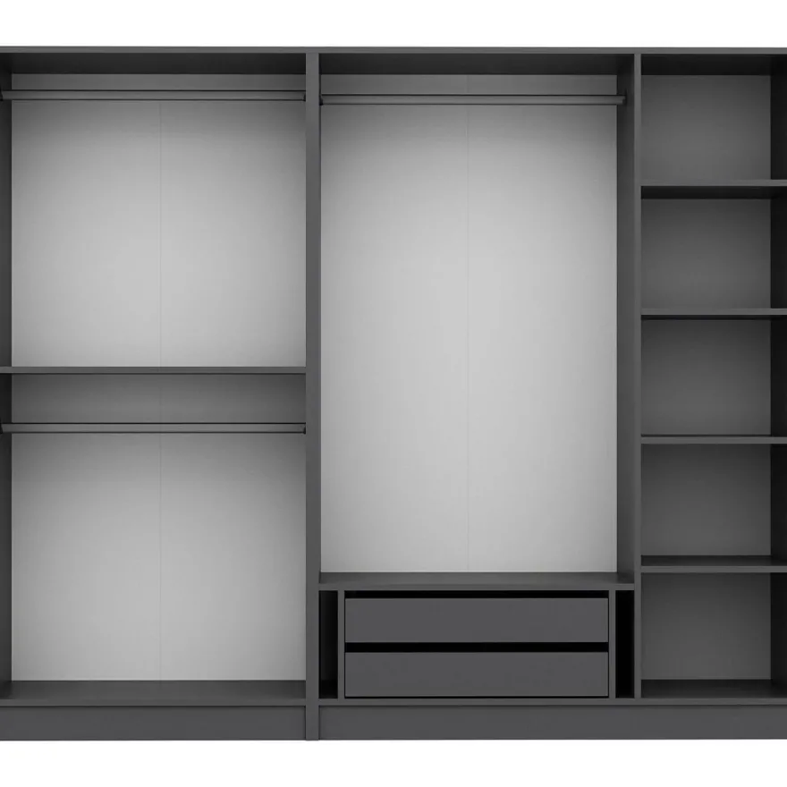 Vaatekaappi Linento Furniture Kale Plus 210x225cm 2 vetolaatikkoa eri värejä