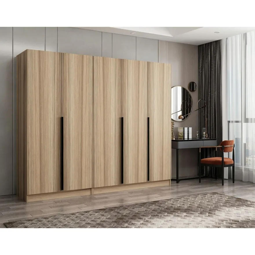 Vaatekaappi Linento Furniture Kale Plus 210x225cm 2 vetolaatikkoa eri värejä