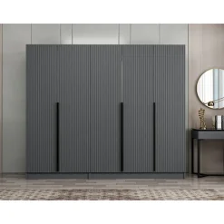 Vaatekaappi Linento Furniture Kale Plus 210x225cm 2 vetolaatikkoa eri värejä