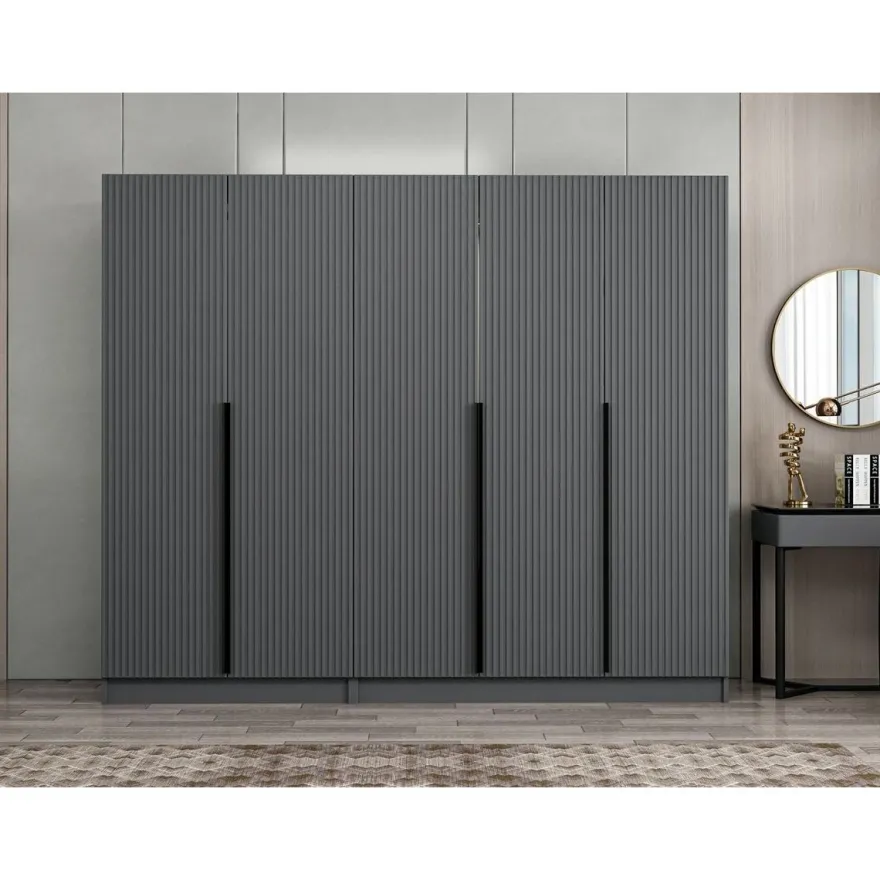 Vaatekaappi Linento Furniture Kale Plus 210x225cm 2 vetolaatikkoa eri värejä