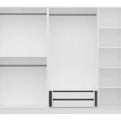 Vaatekaappi Linento Furniture Kale Plus 210x225cm 2 vetolaatikkoa eri värejä