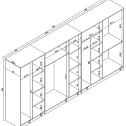 Vaatekaappi Linento Furniture Kardelen, 340x180cm
