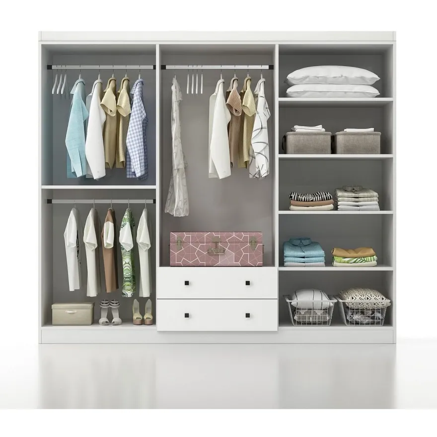 Vaatekaappi Linento Furniture Lavinia 1056 210cm valkoinen