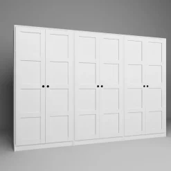 Vaatekaappi Linento Furniture Lucas 11, 280x190cm, valkoinen