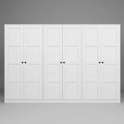 Vaatekaappi Linento Furniture Lucas 11, 280x190cm, valkoinen