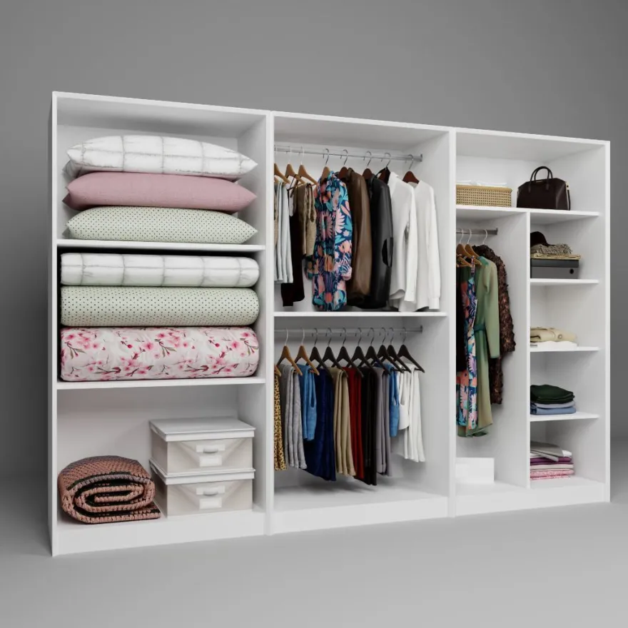 Vaatekaappi Linento Furniture Lucas 11, 280x190cm, valkoinen